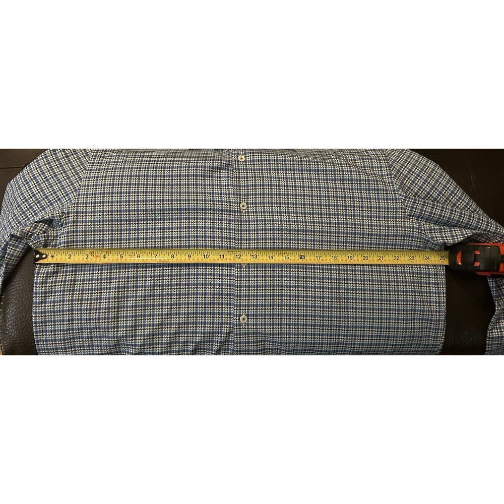 Bugatchi Button Down Shirt Mens Size XL Blue Plaid Flip Cuff NO Size Tag - Picture 7 of 11